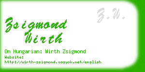 zsigmond wirth business card